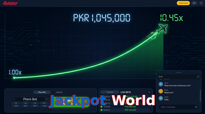 Main screen of Jackpot World aviator page for PK players