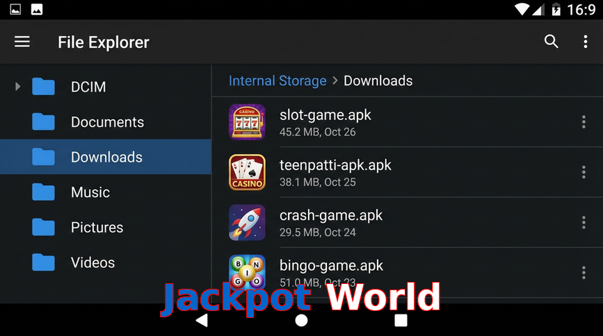 Main screen of Jackpot World gameapk page for PK players