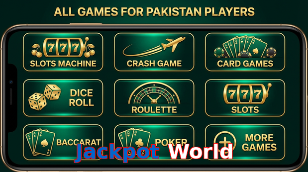 Main screen of Jackpot World games page for PK players