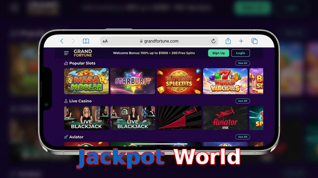 Main screen of Jackpot World ios page for PK players